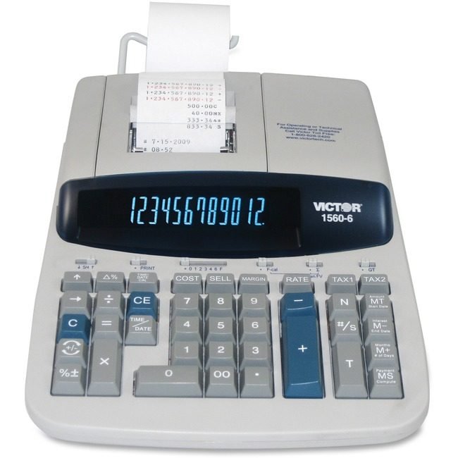 Victor Technology Calc Commercial Prt 12DGT VCT1560-6