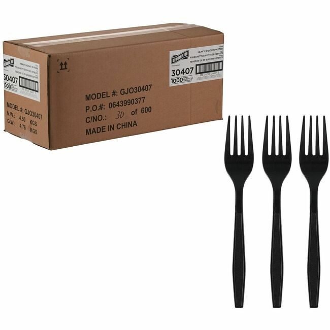 Genuine Joe Fork Hw Pp Black GJO30407