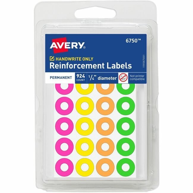 Avery Products Corporation Label Neon Round 1/4" 28UP AVE06750
