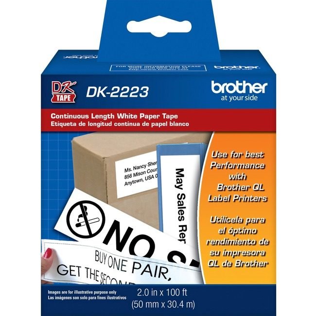 Brother International Label Cont 2"X100 Bk/We BRTDK2223