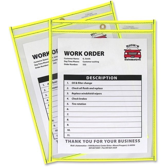 C-Line Products Holder Shopticket 9X12 Yellow CLI43916