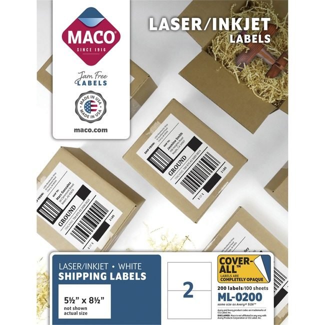 Chartpak, Inc. Maco Labels Lsr/Ink 5.5X85 200 Count MACML-0200
