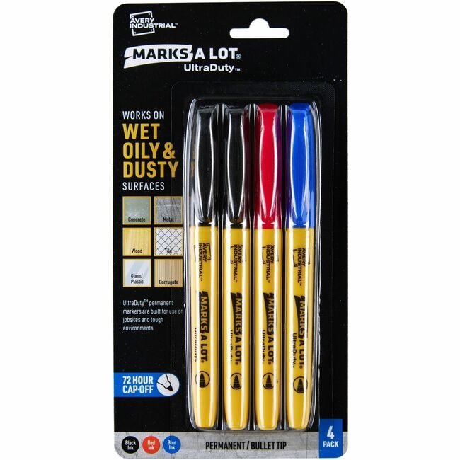 Avery Products Corporation Marker Chiseltip Assorted 4 Pack AVE29848
