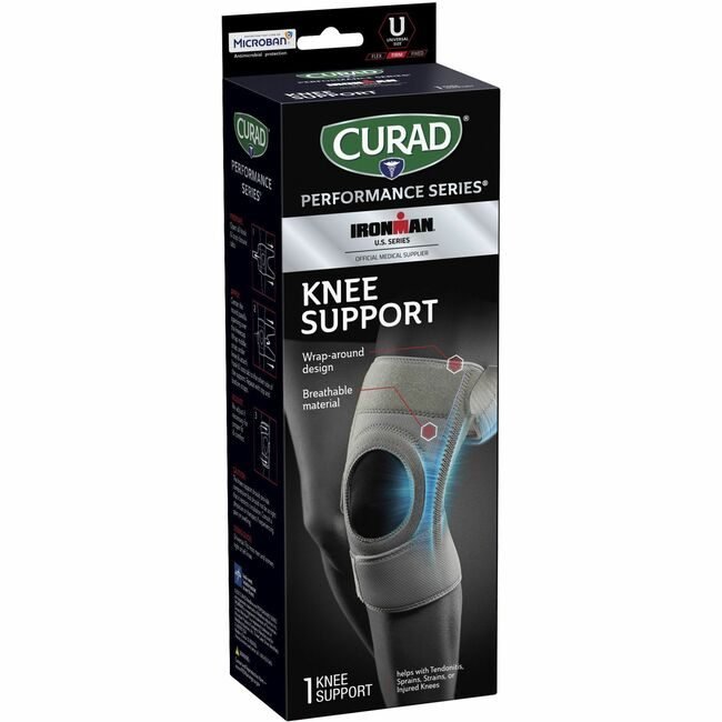 Medline Industries Support Knee Microban Black MIICURIM23333