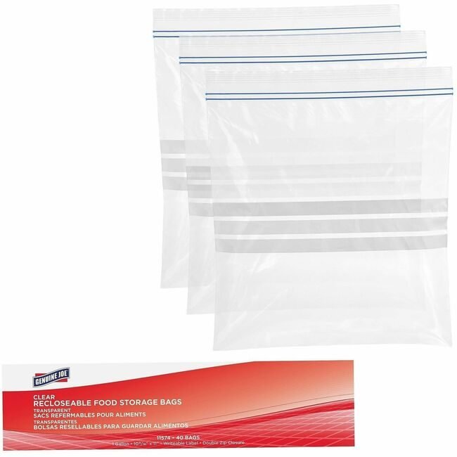Genuine Joe Bag Storage Food 1 GAL 40 Count GJO11574CT