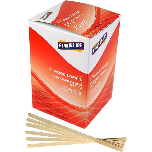 Genuine Joe Stirrer Wood 7" 1000PC GJO03168
