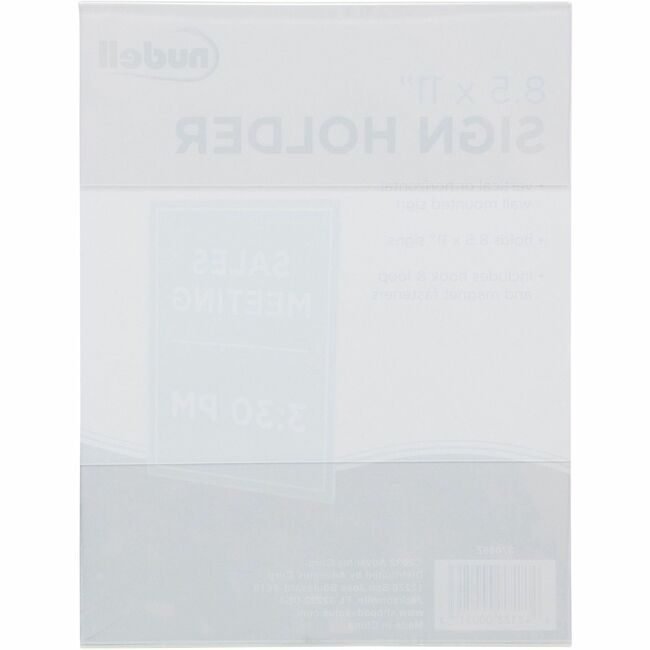 Nu-Dell Manufacturing Frame 8.5X11 Wall Sign Clear NUD37085Z