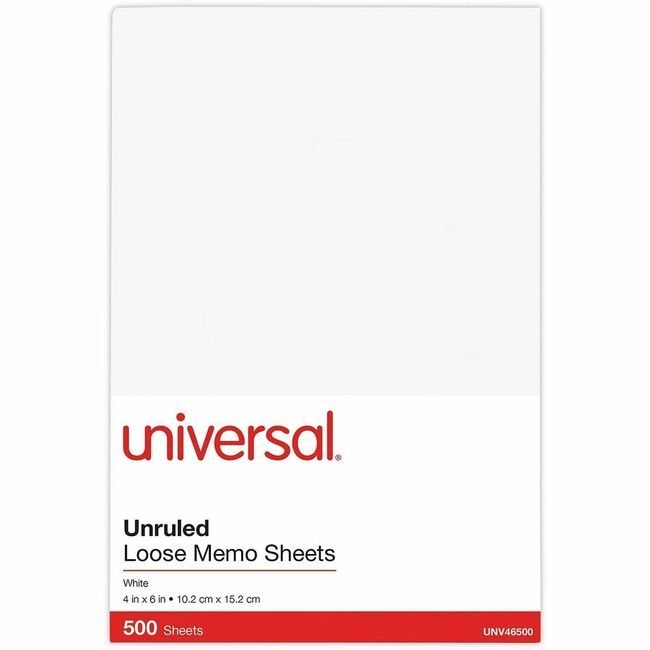 Universal Office Products Sheet Memo Refill 4X6 500 UNV46500