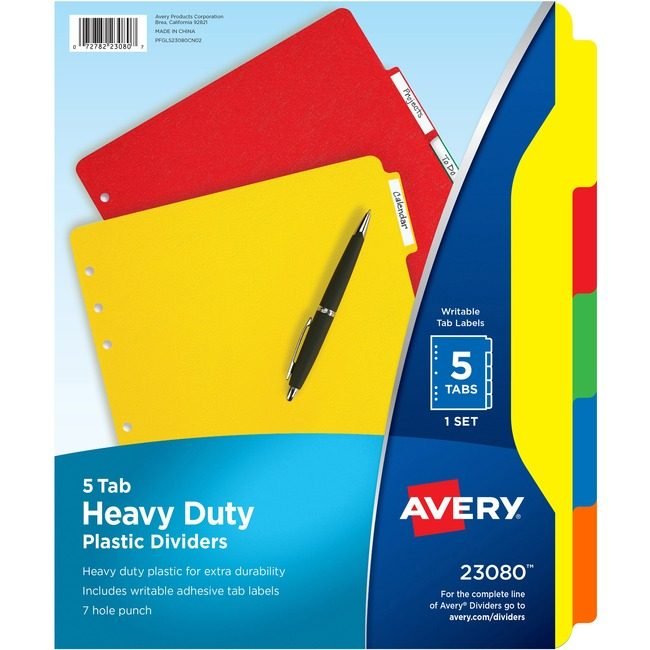 Avery Products Corporation Dividers Plastic 5TB We Label AVE23-080