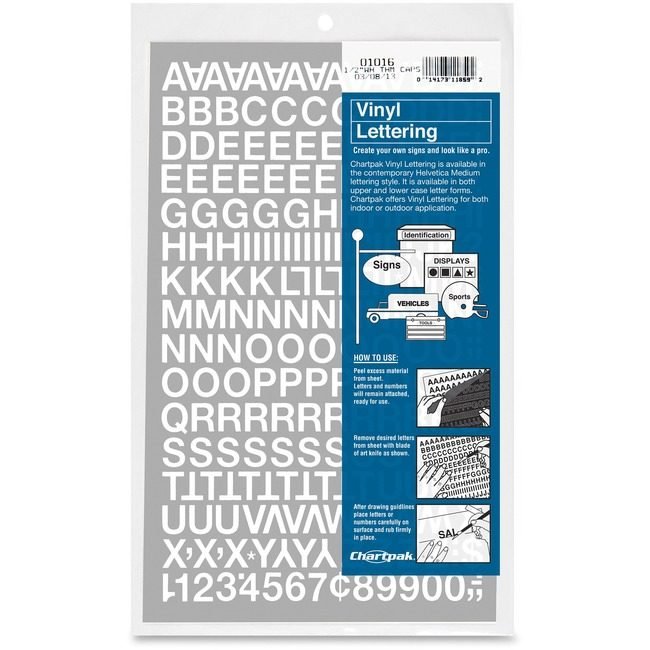 Chartpak Letter Numbers Vnyl 1/2"WE CHA01016