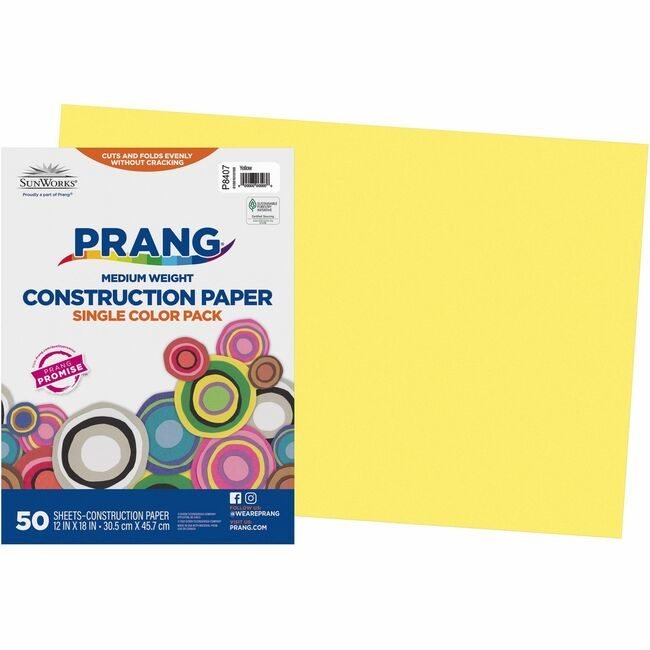 Pacon Corporation Paper Constrc 12X18 Yw 50SH PAC8407