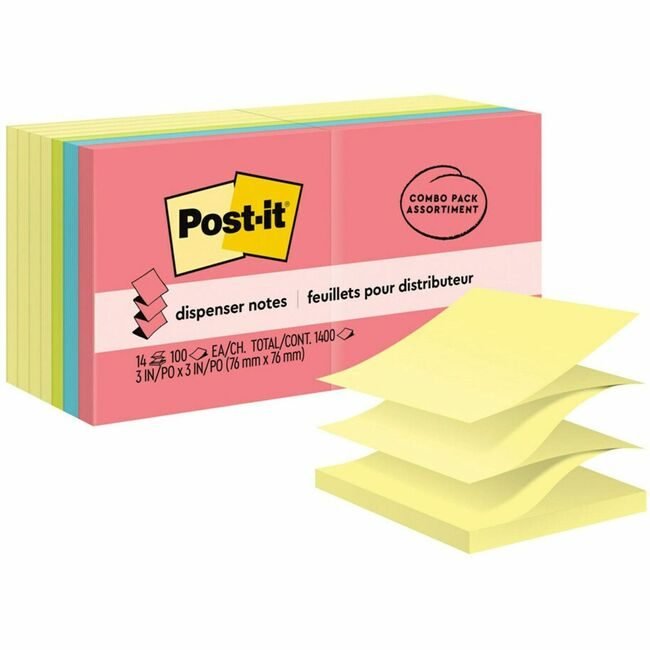 3M Company Note Popup 3X3 14 Pack Assrtd MMMR330-14YWM