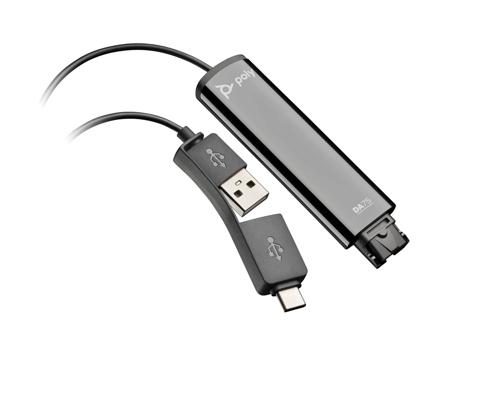 HP POLY HEADSETS DA75 USB to QD Black Adapter TAA 786C6AA