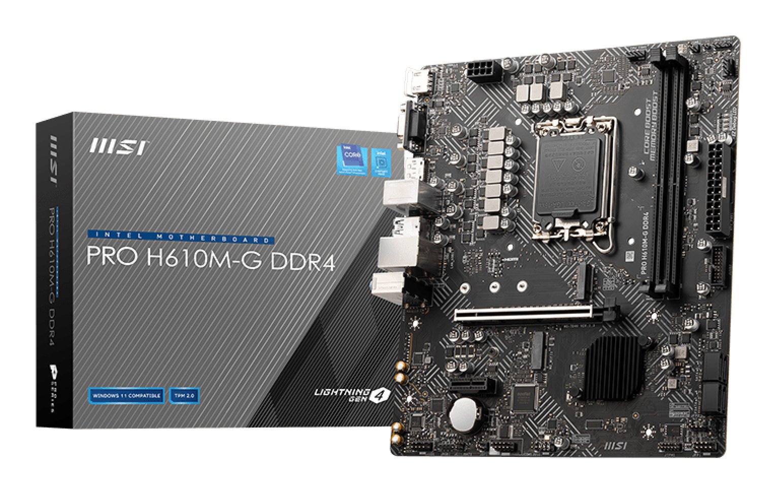 MSI - COMPONENTS PRO H610M-G DDR4 motherboard Intel H610 LGA 1700 micro ATX PROH610MGD4