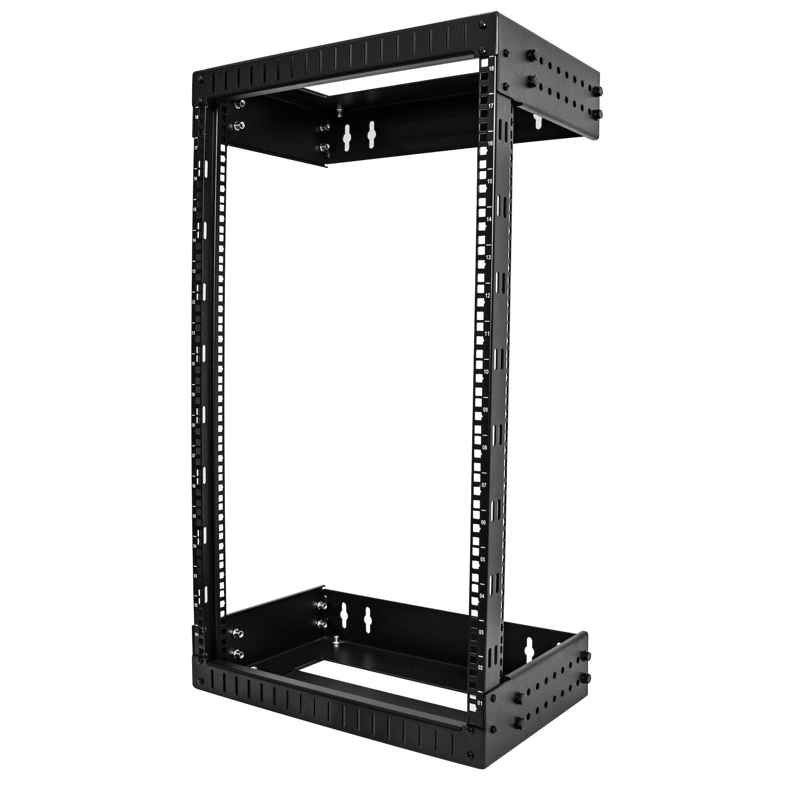 StarTech.com 2-Post 18U Heavy-Duty Wall Mount Network Rack, 19" Open Frame Server with Adjustable