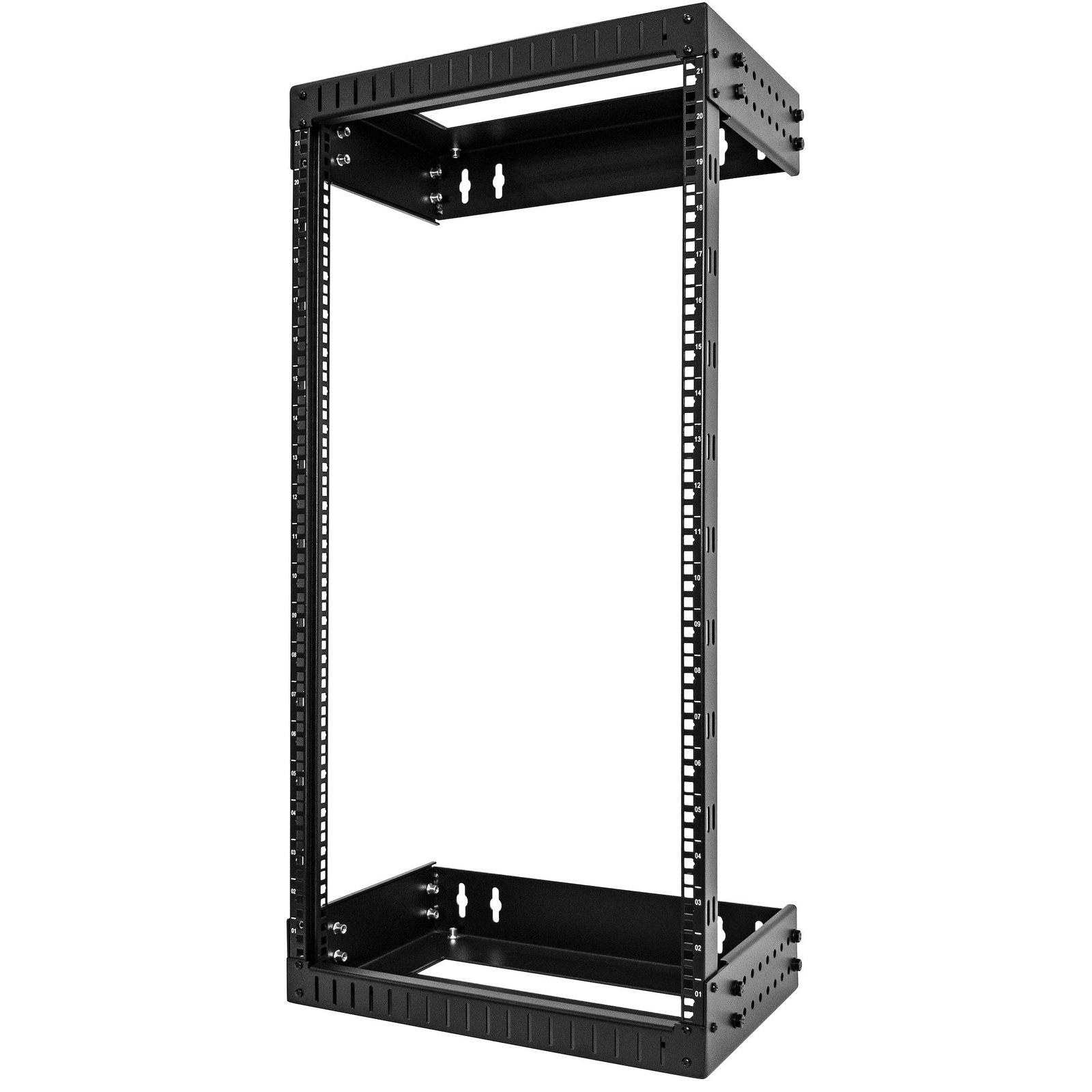StarTech.com 2-Post 21U Heavy-Duty Wall Mount Network Rack, 19" Open Frame Server with Adjustable