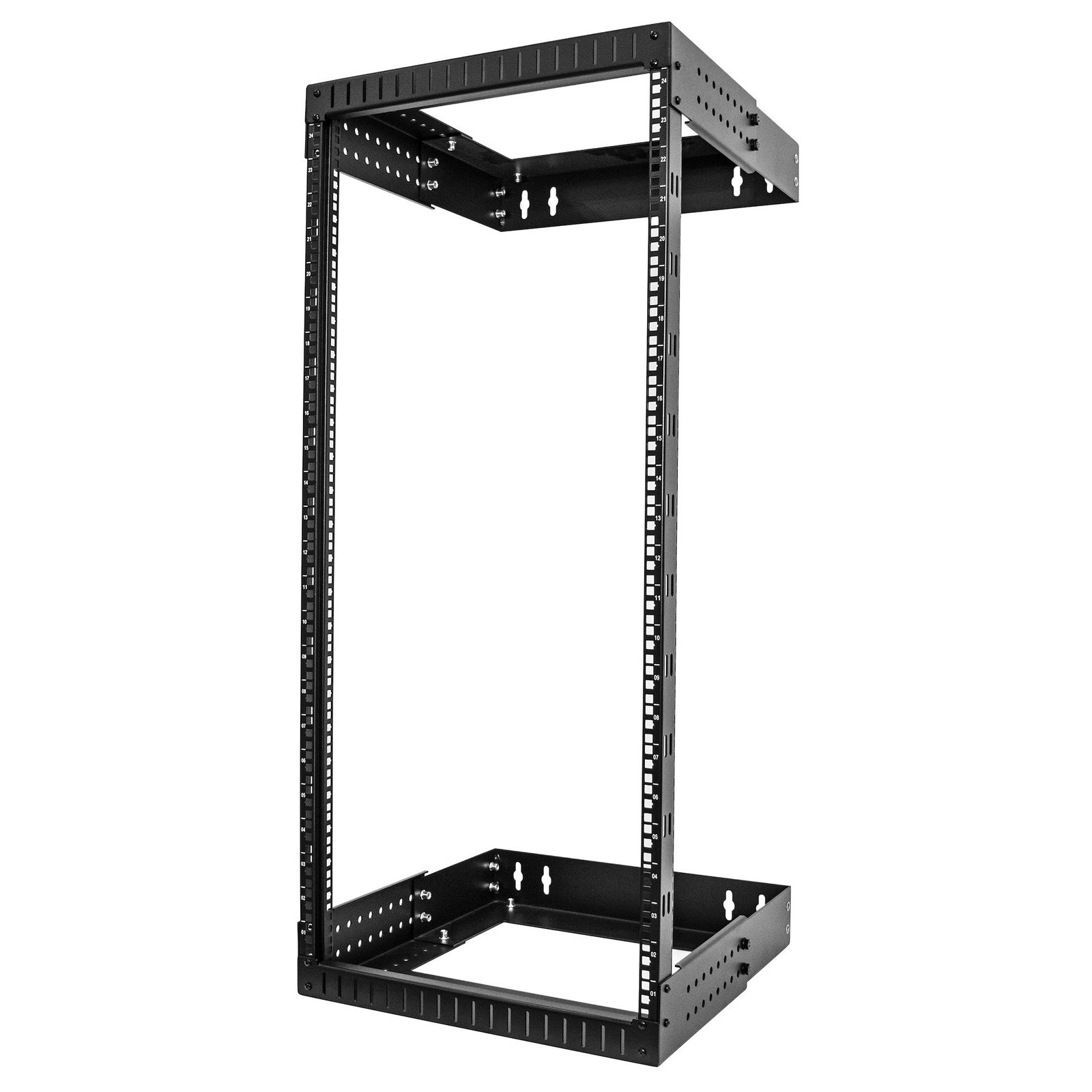 StarTech.com 2-Post 24U Heavy-Duty Wall Mount Network Rack, 19" Open Frame Server with Adjustable