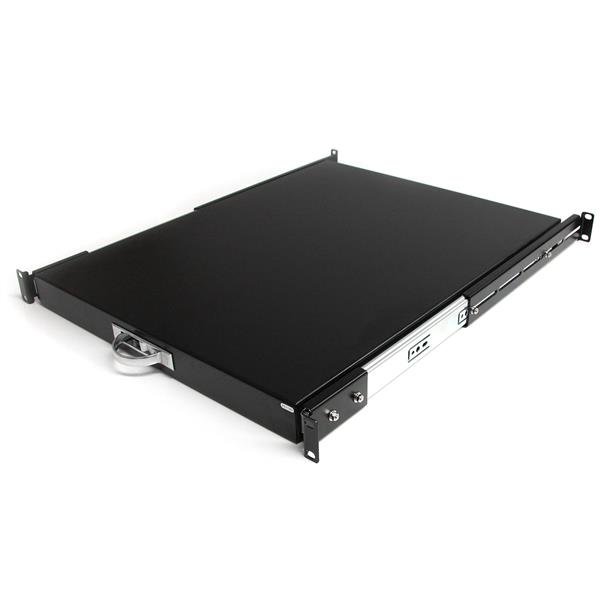 StarTech.com 1U Sliding Server Rack Mount Keyboard Shelf Tray, 55lbs (25Kg), 22in (55cm) Deep Steel