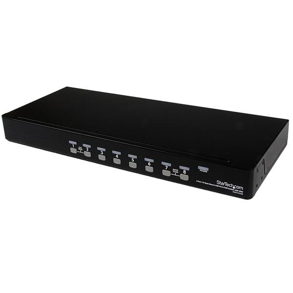 StarTech.com 8 Port 1U Rackmount USB PS/2 KVM Switch with OSD - TAA SV831DUSB