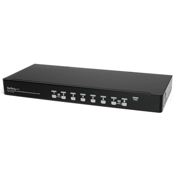 StarTech.com 8 Port 1U Rackmount USB KVM Switch Kit with OSD and Cables - TAA SV831DUSBUK
