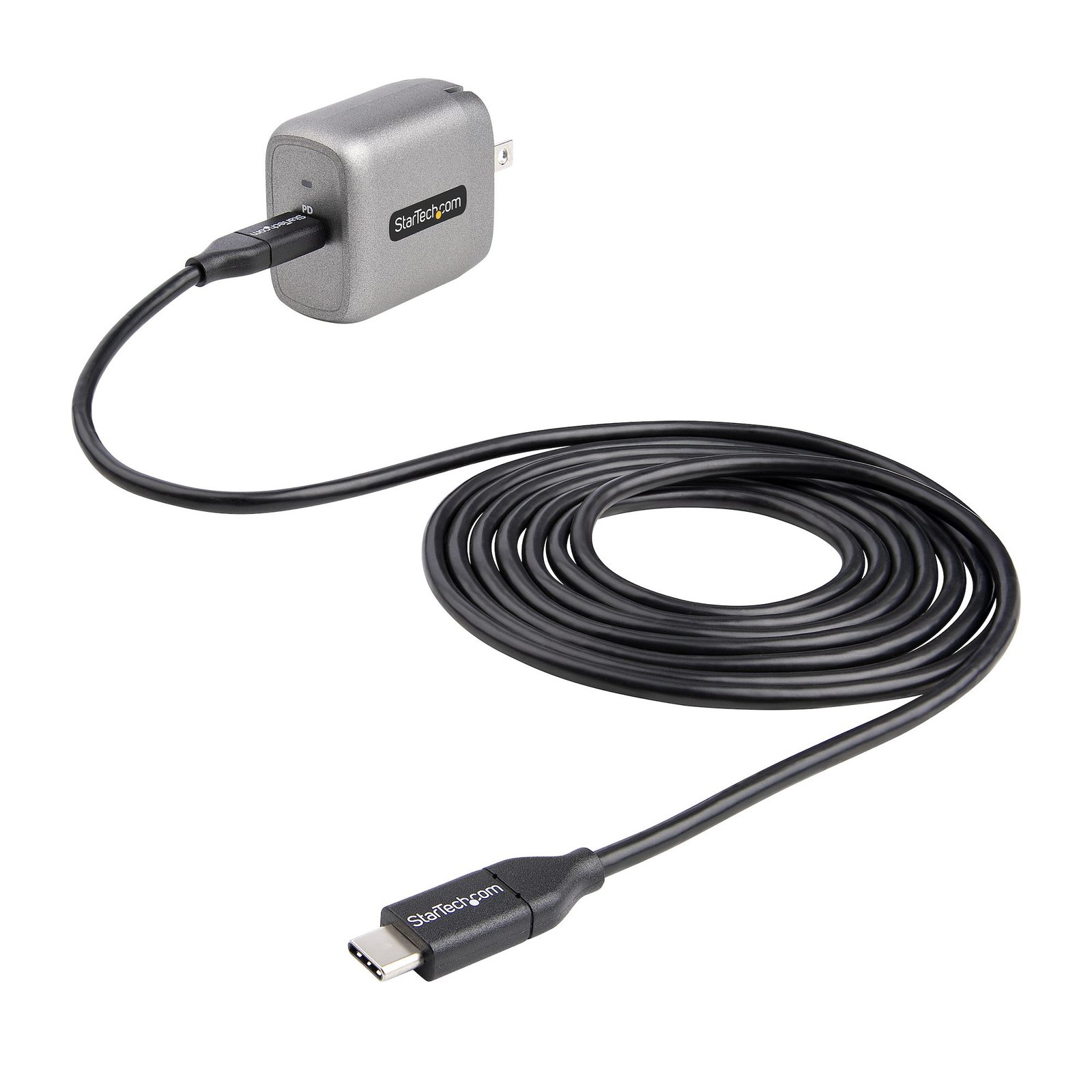 StarTech.com 30W USB-C Wall Charger - Portable GaN w/ Power Delivery - 6ft Cable - USB C Adapter