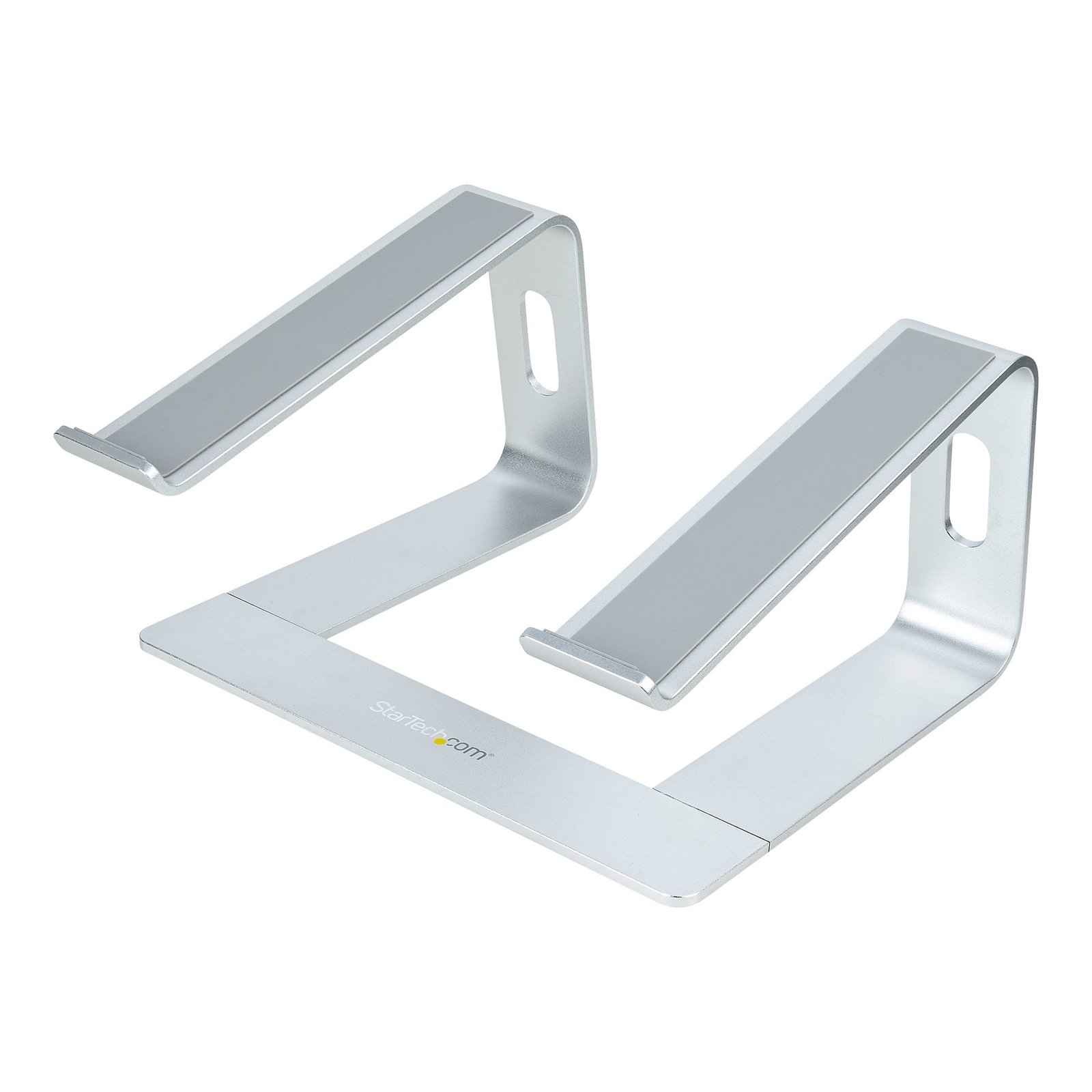 StarTech.com Laptop Stand for Desk, Supports 5kg/11lb, Aluminum, Silver, Ergonomic Riser, Portable