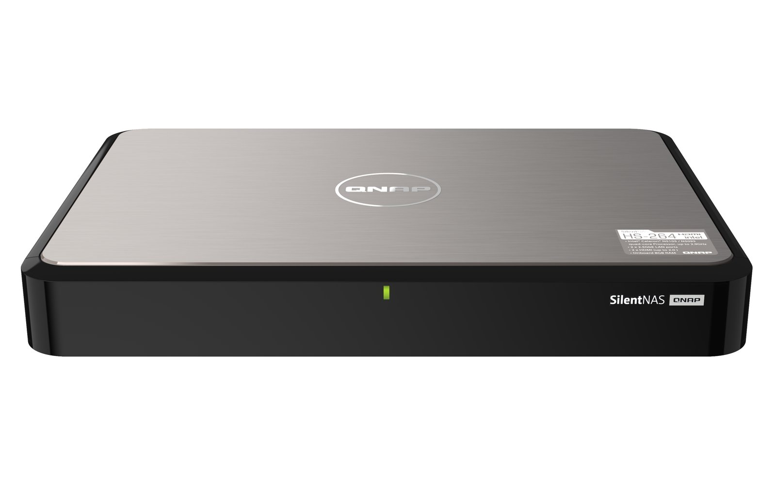 QNAP HS-264 NAS Desktop Intel® Celeron® N5105 8 GB 0 TB Turbo System Black HS-264-8G-US