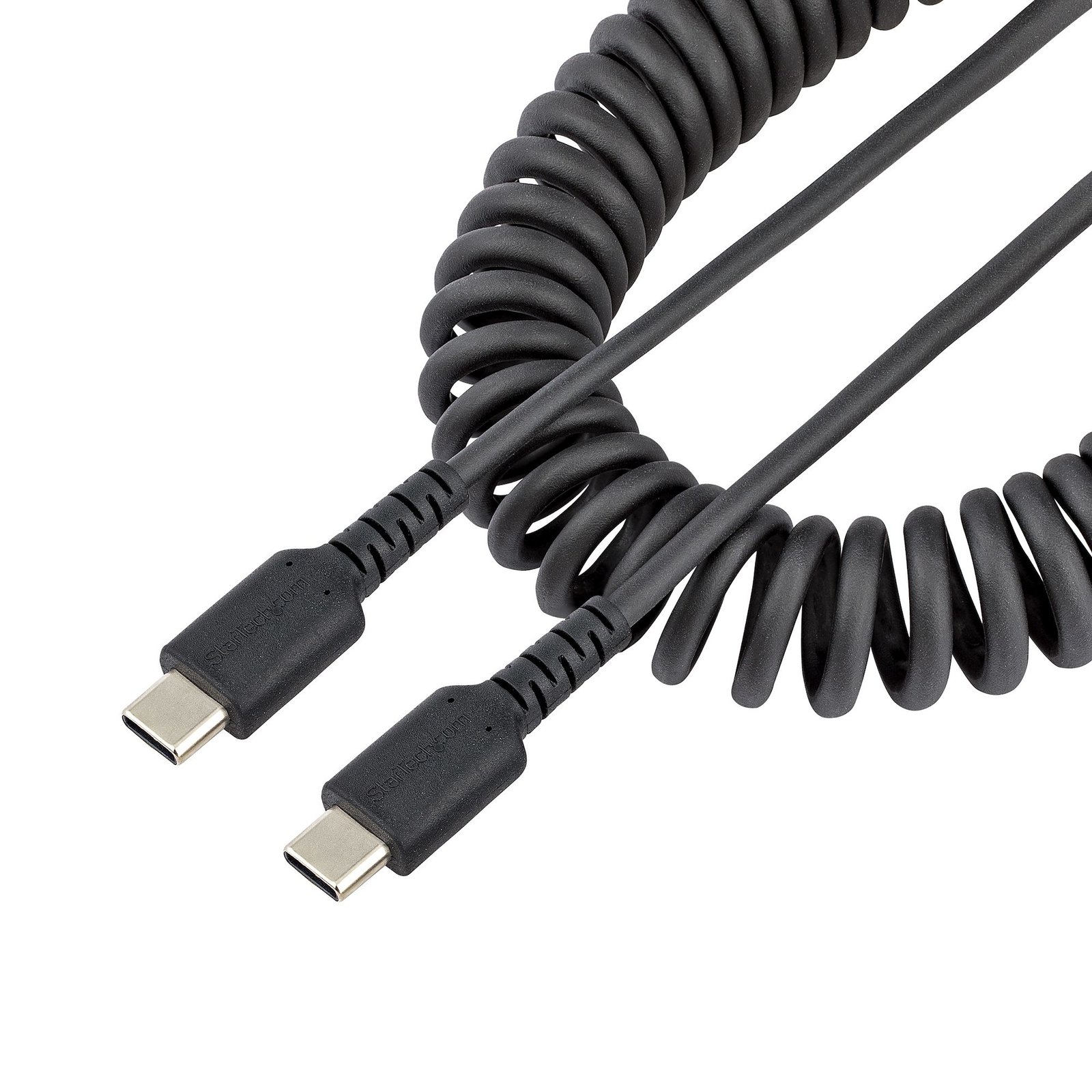 StarTech.com 1.6ft (50cm) USB-C Fast Charging Cable, Rugged, Coiled, Charge & Sync, 3A, USB 2.0,
