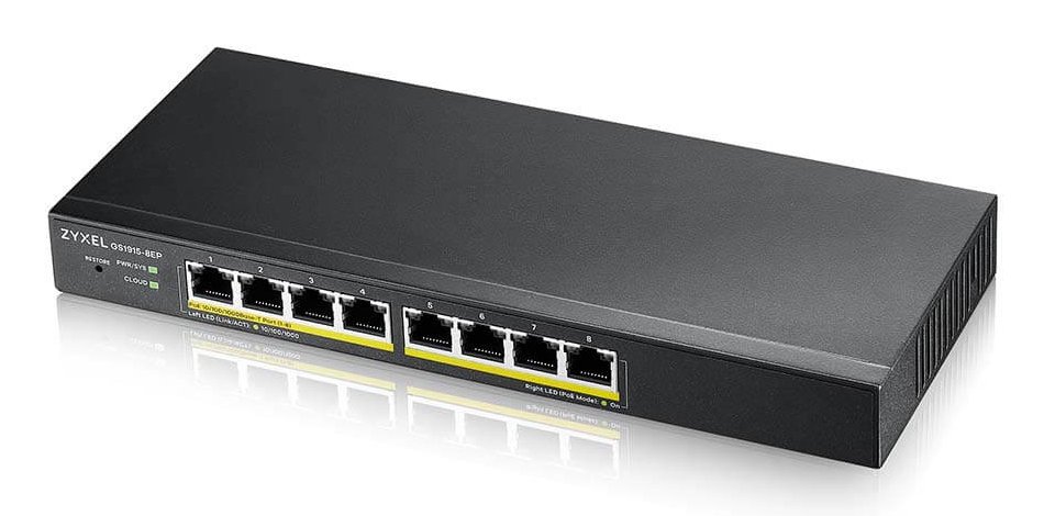 Zyxel GS1915-8EP network switch Managed L2 Gigabit Ethernet (10/100/1000) Power over (PoE) Black