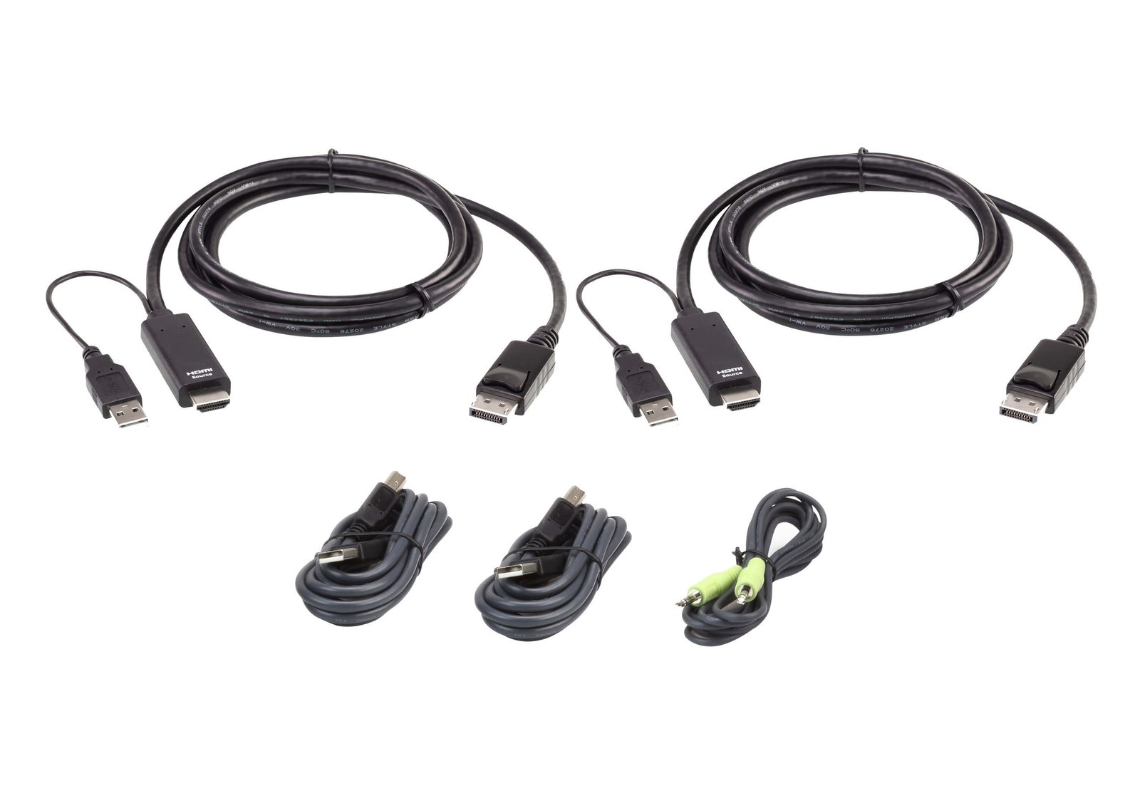 ATEN TECHNOLOGIES 1.8M USB Universal Dual Display Secure KVM Cable Kit 2L7D02UHDPX5