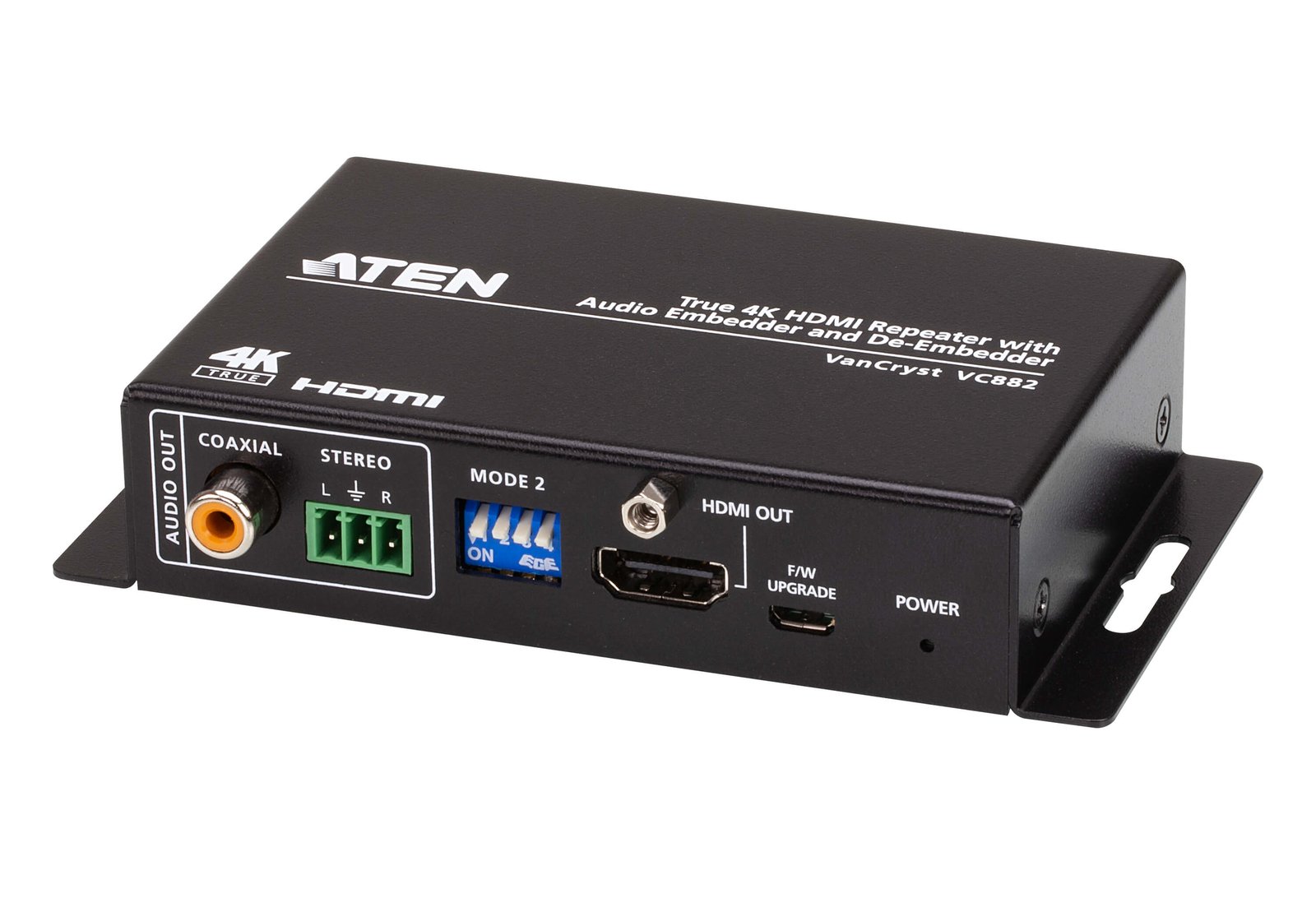 ATEN TECHNOLOGIES VC882 AV extender repeater Black