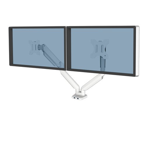 Fellowes Platinum Series Dual Monitor Arm - Mount for Two 8KG 40 Inch Screens - Adjustable Desk -