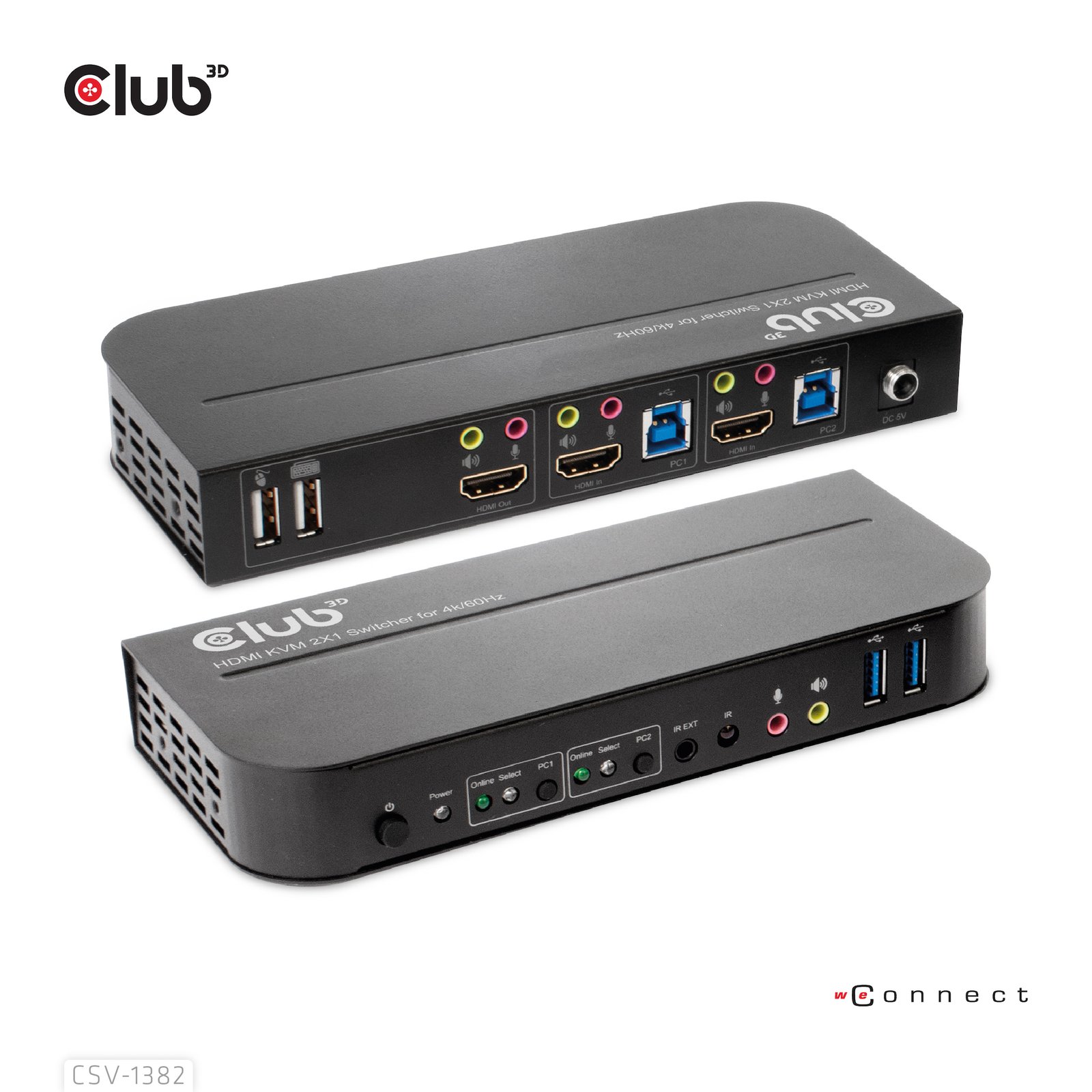 CLUB 3D CLUB3D HDMI KVM SWITCH FOR DUAL 4K 60Hz CSV-1382