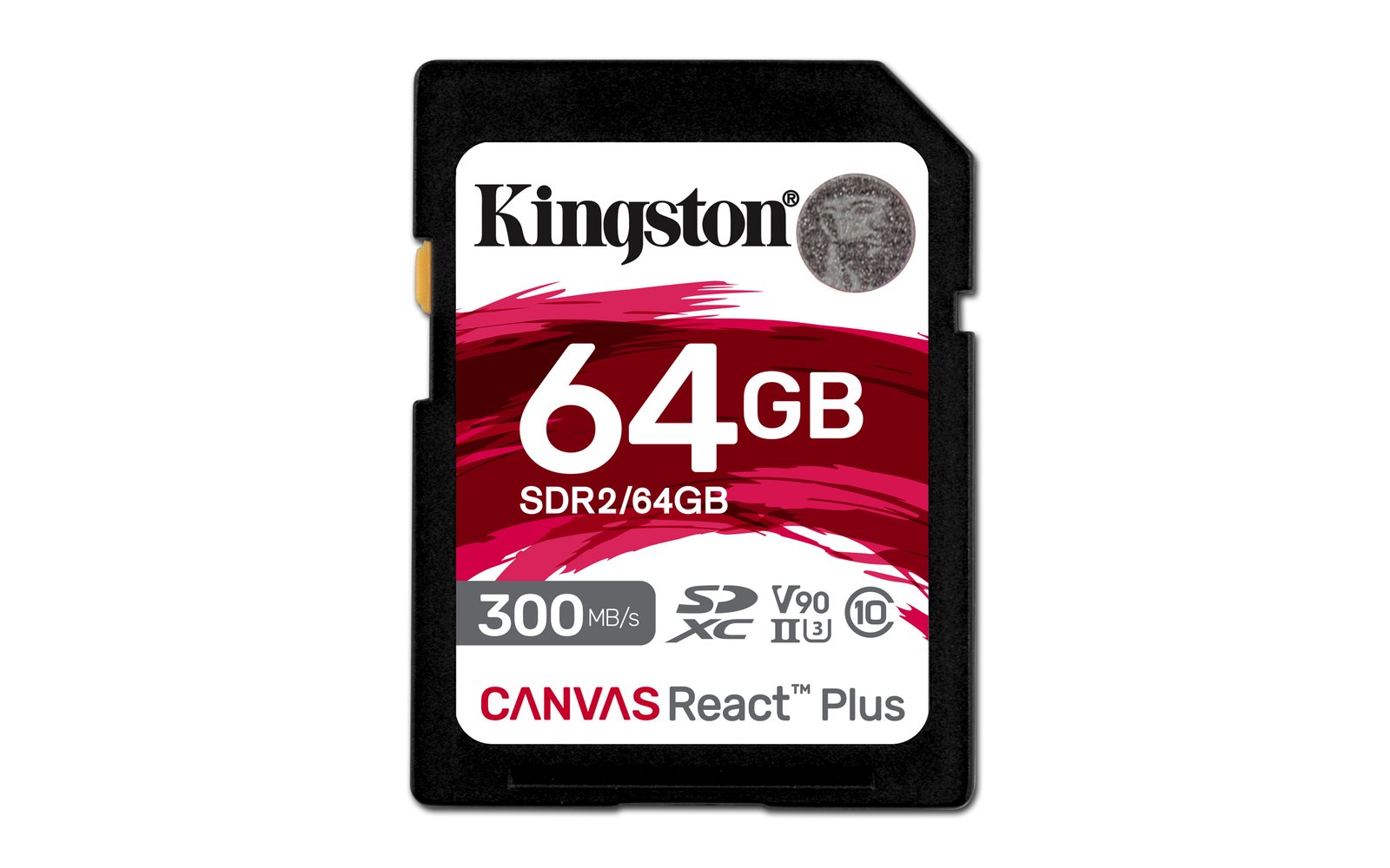 KINGSTON TECHNOLOGY FLASH 64GB Canvas React Plus SDXC UHS-II 300R/260W U3 V90 for Full HD/4K/8K