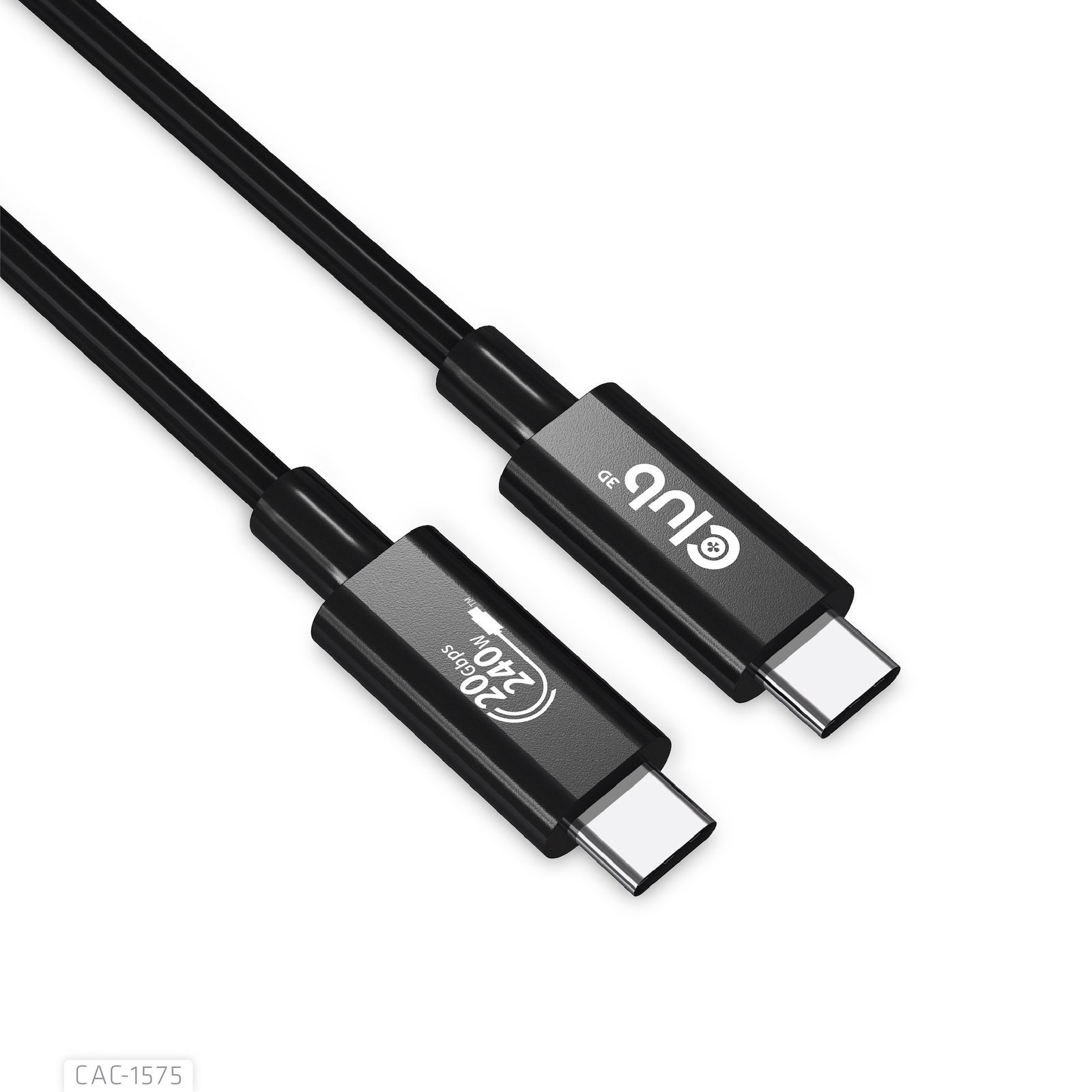 CLUB 3D CLUB3D USB4 Gen2x2 Type-C Bi-Directional Cable 4K60Hz, Data 20Gbps, PD 240W(48V/5A) EPR M/M