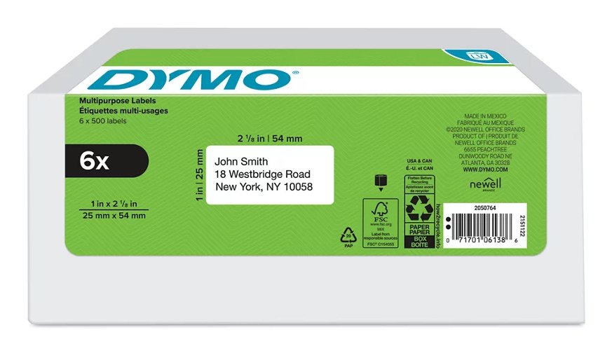 DYMO 2050764 printer label White Self-adhesive