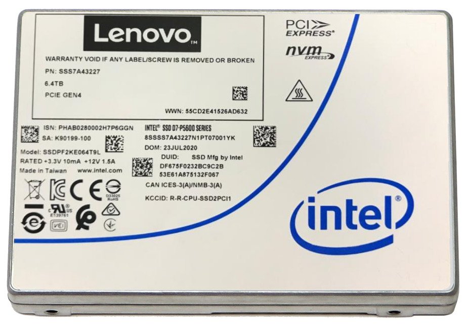 LENOVO DCG SERVER OPTIONS 4XB7A17136 internal solid state drive 12.8 TB 2.5" PCI Express 4.0 NVMe