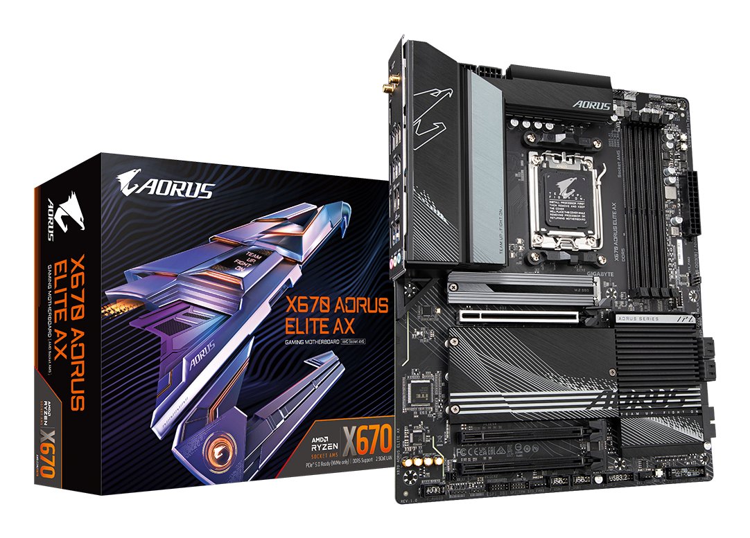 GIGABYTE X670 AORUS ELITE AX Motherboard - Supports AMD Ryzen 9000 Series CPUs, 16+2+2 Phases