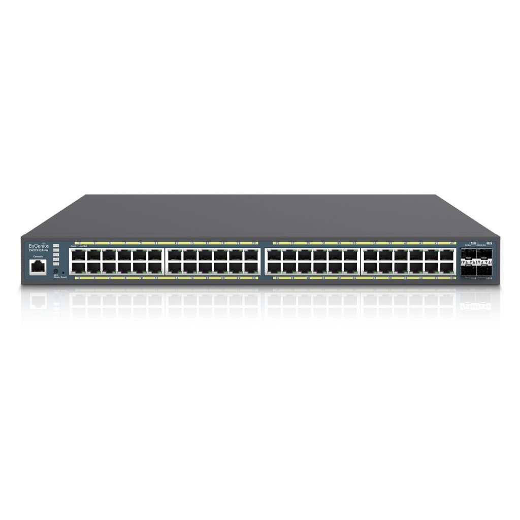 EnGenius Switch 48-port GbE PoE.af/at(+) 410W 4xSFP L2 19i EWS7952P-FIT