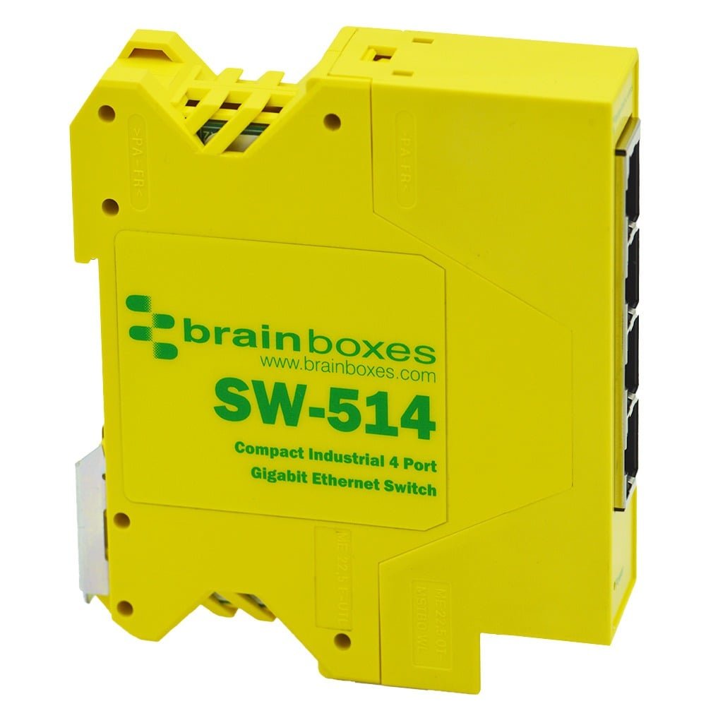 Brainboxes Compact Industrial 4 Port Gigabit Ethernet Switch SW-514
