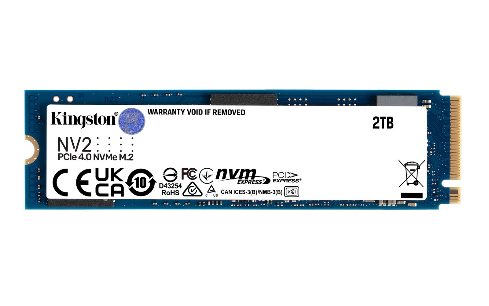 Kingston Technology 2000G NV2 M.2 2280 PCIe 4.0 NVMe SSD SNV2S/2000G