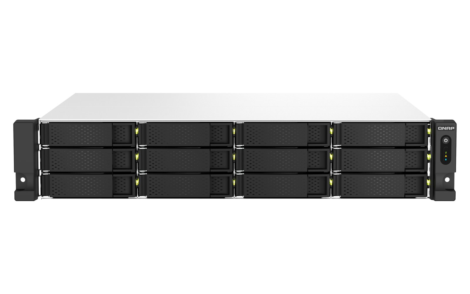 QNAP TS-1264U-RP NAS Rack (2U) Intel® Celeron® 8 GB DDR4 0 TB QTS Aluminium, Black TS-1264U-RP-8G-US