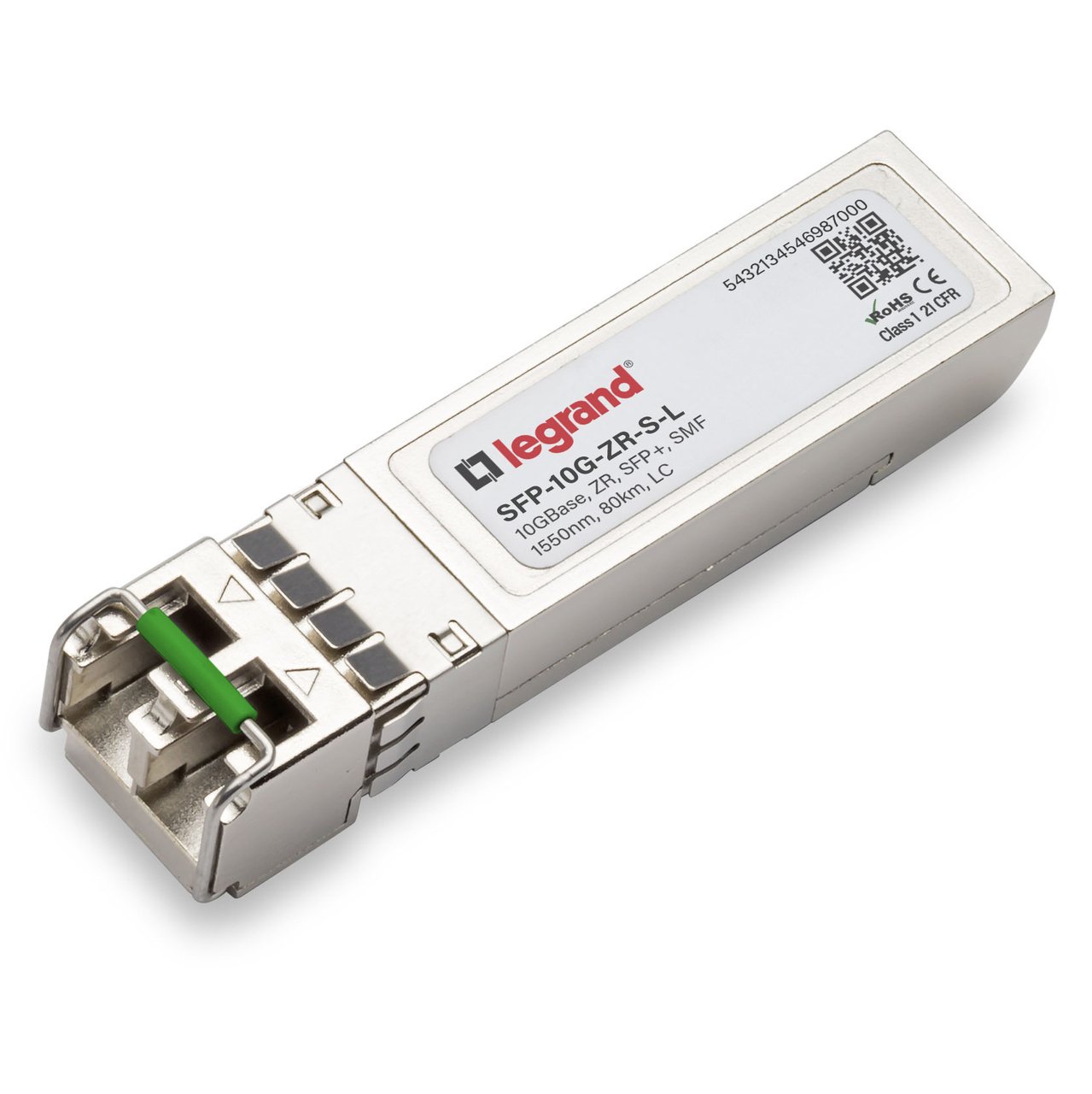 LEGRAND - OPTICS SFP-10G-ZR-S-L network transceiver module Fiber optic 10000 Mbit/s SFP+ 1550 nm