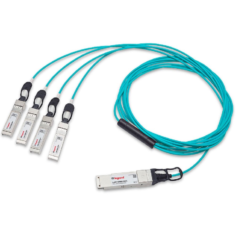 LEGRAND - OPTICS L-AOC-Q4S28-1M-L InfiniBand/fibre optic cable QSFP28 4x SFP28 Aqua colour