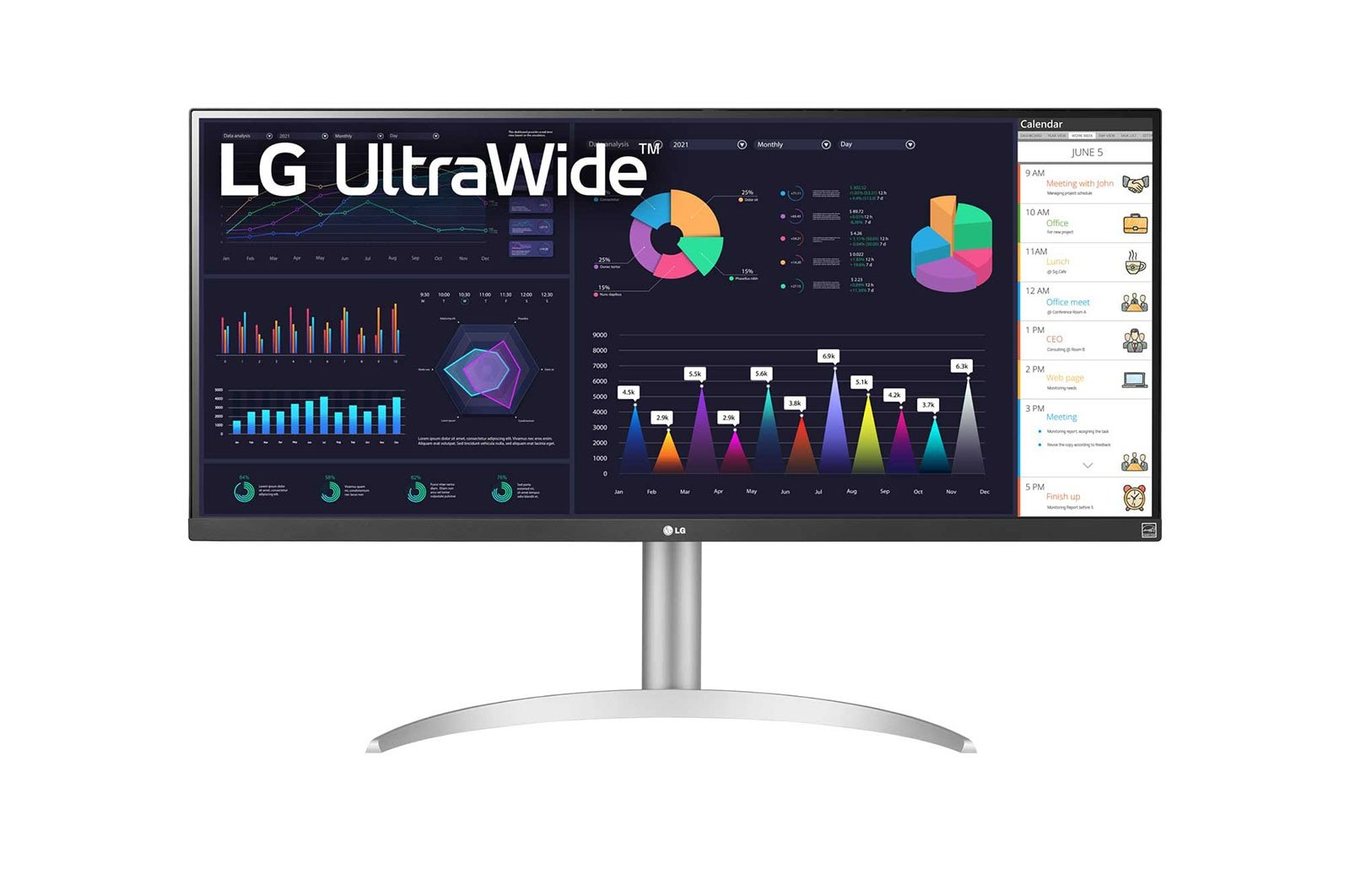 LG ELECTRONICS 34BQ650-W computer monitor 86.4 cm (34") 2560 x 1080 pixels Full HD Black, White