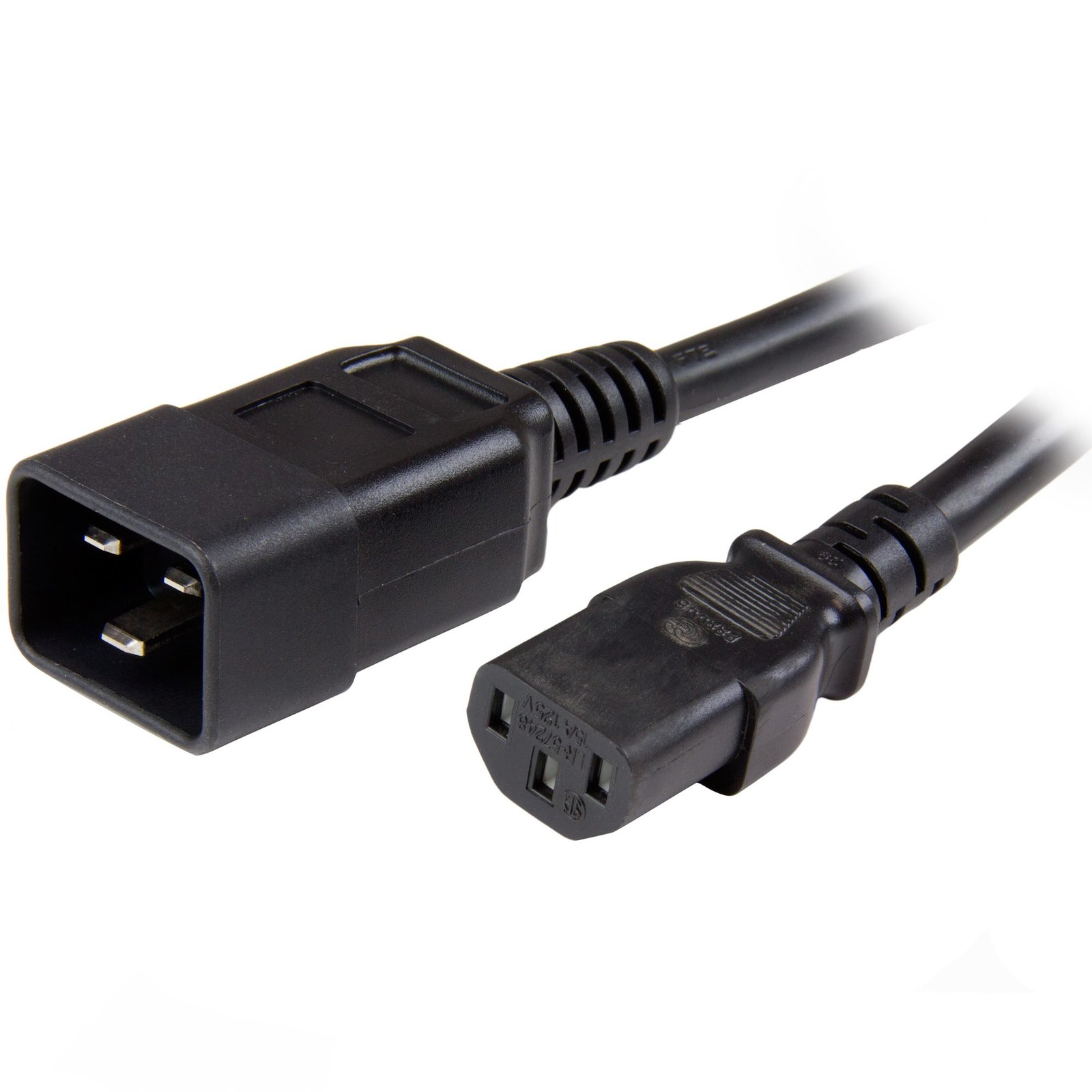 StarTech.com 6ft (1.8m) Heavy Duty Extension Cord, IEC 320 C13 to C20 Black 15A 125V, 14AWG, Gauge