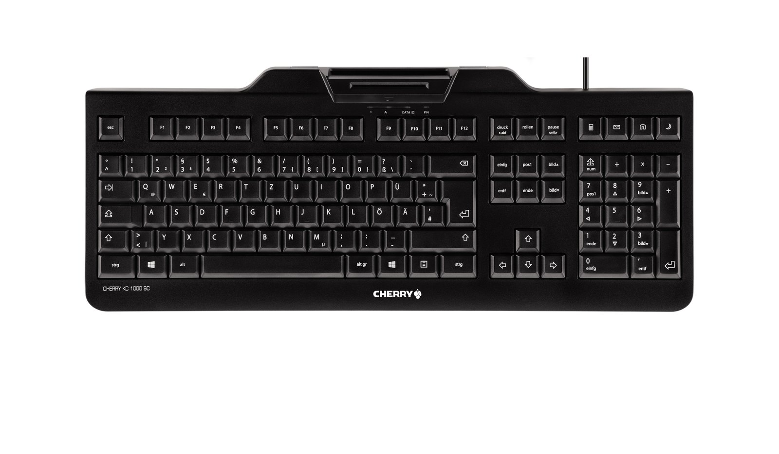 CHERRY KC 1000 SC keyboard Office USB QWERTY US English Black JK-A0100EU-2