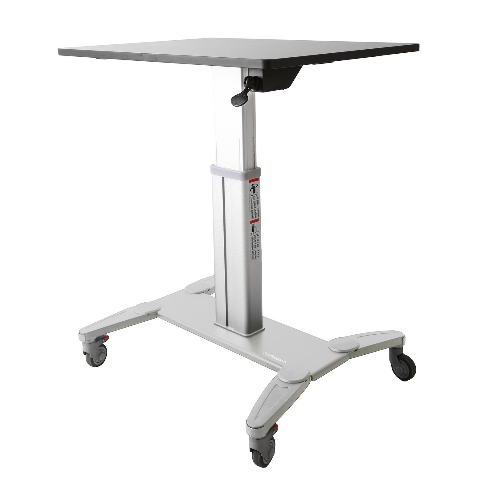 StarTech.com Mobile Standing Desk - Portable Sit Stand Ergonomic Height Adjustable Cart on Wheels -