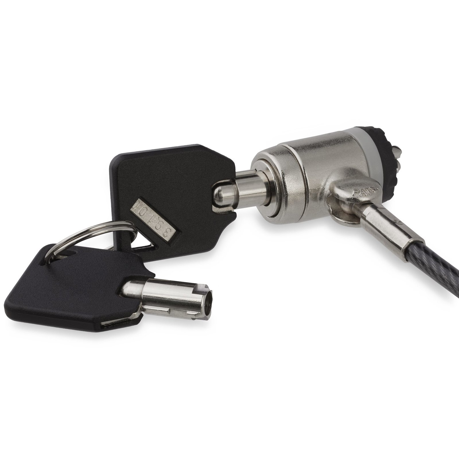 StarTech.com 6.6ft (2m) Laptop Cable Lock with Keys - Keyed Security for Compatible K-Slot Laptops,