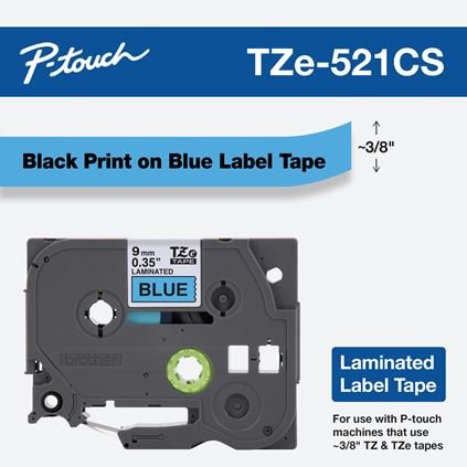 BROTHER INTL (LABELS) TZE521CS label-making tape Black on blue TZe
